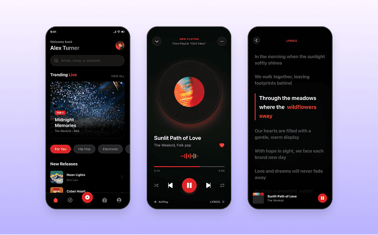 App prototype layouts for web tablet and mobile