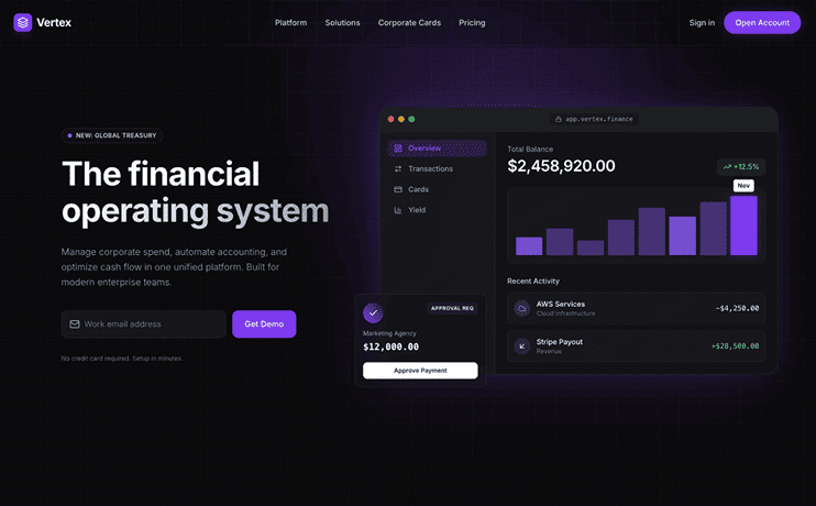 Website prototype example for a designer portfolio